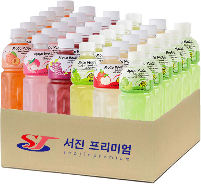 (서진프리미엄) 모구모구 6종혼합(복숭아+리치+포도+샤인머스켓+사과+멜론) 320mlx36ea, 36개, 320ml