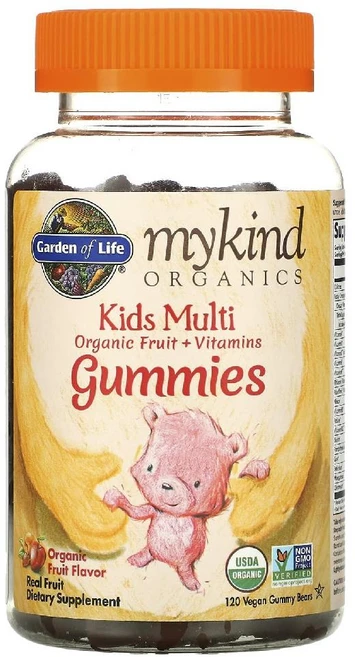 가든오브라이프 MyKind Organics 키즈 멀티 과일 향 비건 구미베어 젤리 120개, 1개 - 쿠팡