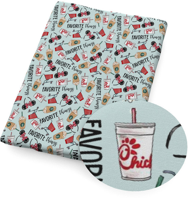 식품 주스 커피 비스킷 케이크 인쇄 합성 인조 가죽 시트 DIY 활 공예 선물 장식 비닐 20x33cm, 1140871, 1개