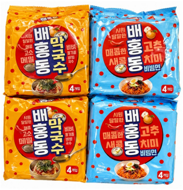농심 배홍동막국수 8개 + 비빔면 8개, 16개