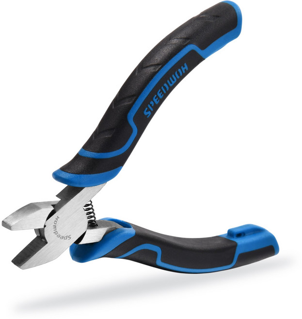 SPEEDWOX 보석 제작용 정밀 플랫 노즈 플라이어 5인치 소형 오리 빌 플라이어 매끄러운 턱 넓은 턱 스프링 적재 플라이어 - 와이어 랩핑 구부림 스트레이트닝 도구, 1개