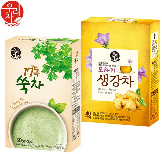 송원 17곡 쑥차 50T +도라지생강차 40T, 1개