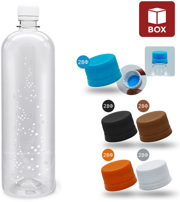 (1BOX) 내압캡 투명 아치페트병 1000ml (80개입), 블루, 1개