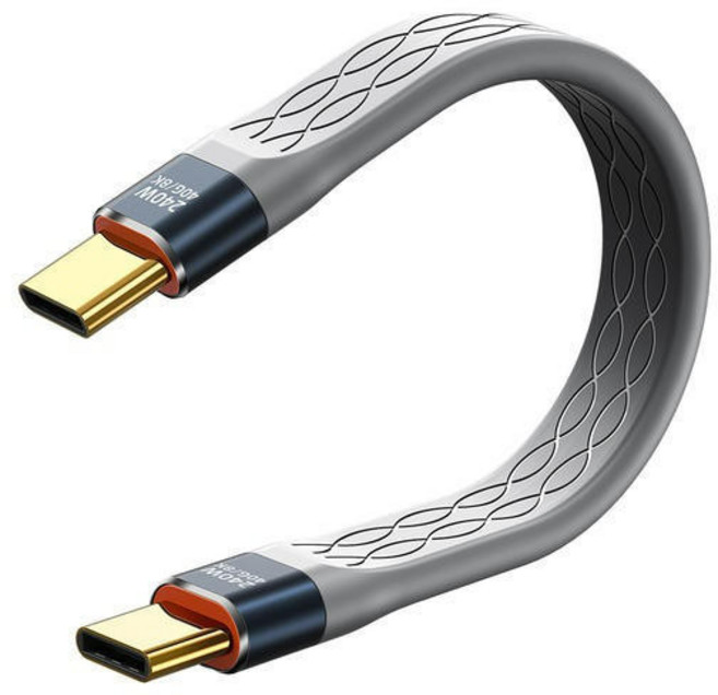 USB4全功能數據線 兼容雷電4 Type-C接口, 1個, PD公對公240w 40G/8K,灰色