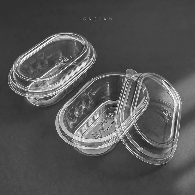 새담 SH-S05 미니 티라미수 용기 투명 / 미니 곰돌이 쿠키 바람떡 답례용기, 50개