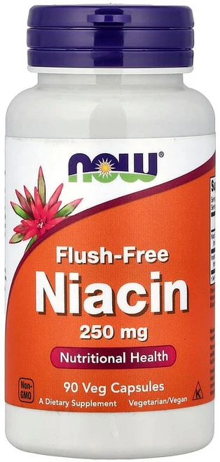 NOW Foods 홍조 무함유 니아신 250mg 베지 캡슐 90정 NOW-00483, 1개 - 쿠팡