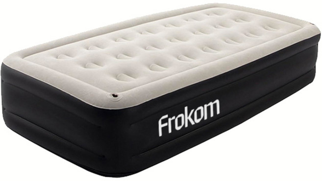 여름특가 Frokom 1인용 에어매트 내장 에어펌프 캠핑 에어매트리스 휴대용 자충 에어매트 싱글 매트리스