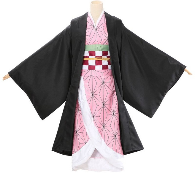 귀멸의칼날 네즈코 코스프레 의상 할로윈 크리스마스코스튬, 남자사이즈, 네즈코 전체 의상+신발