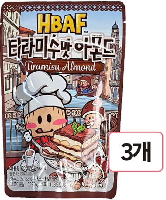 바프 티라미수맛 아몬드, 120g, 3개