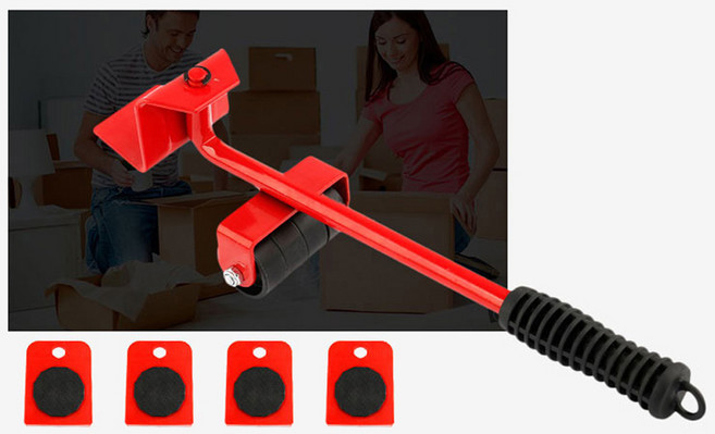 이동 바퀴 가구 세탁기 피아노 냉장고 짐 도구 세트 장롱 기구 자키 롤테이너 롤러 운반 건조기 침대 쇼파 옷장 매트리스 재배치 크레인 리프트 핸드카트, B 옐로우