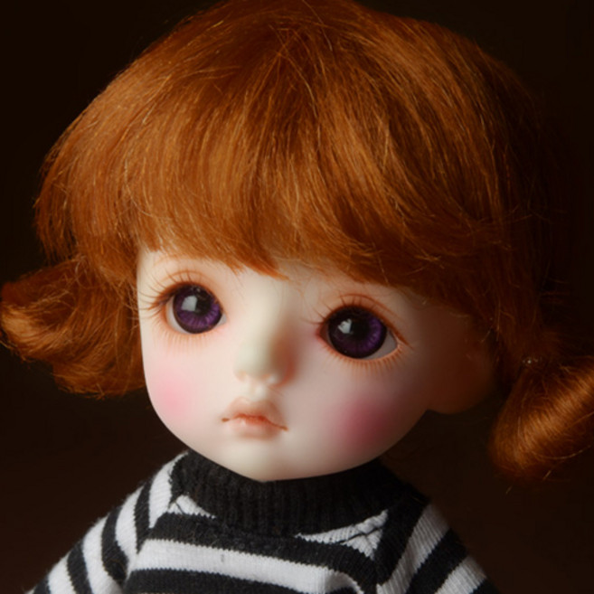 돌모아 구체관절인형 가발 16cm 포켓 모헤어 귀염 만두머리 캐롯 (5) Guyomi Mohair Wig (Carrot), 1개