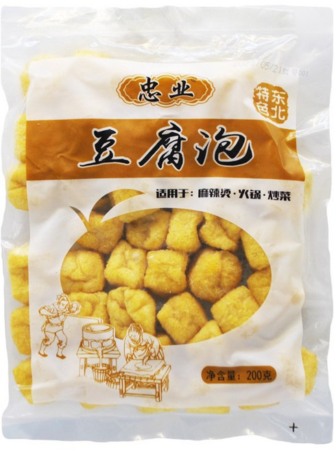 천미방 중국식품 훠궈 마라탕사리 냉동 두부튀김 두부포200g, 200g, 1개