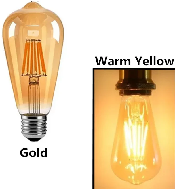 촛불 전구 캔들 필라멘트 LED ST64 디밍 가능 E27 B22 2W 4W 6W 8W 10W 12W 220V 110 K 2700K 6000K 360 도 에너지 램프, [01] Warm Yellow, [03] 6W 220V, 1개, 3.Warm Yellow - 6W 220V