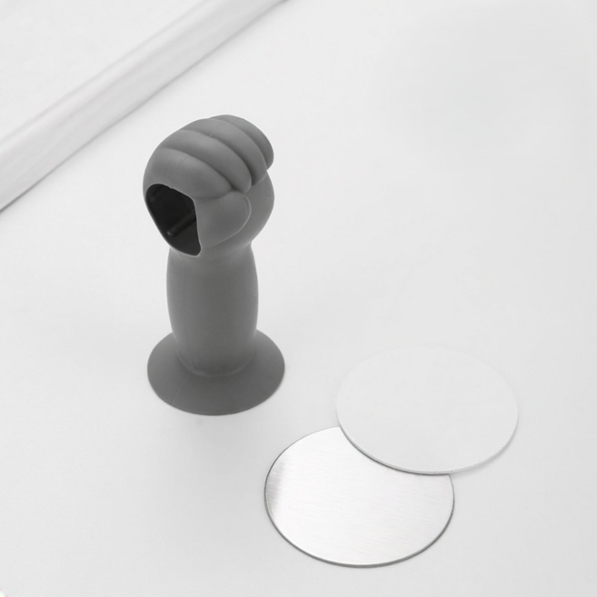 무타공 자석 문고정, 1개, 회색