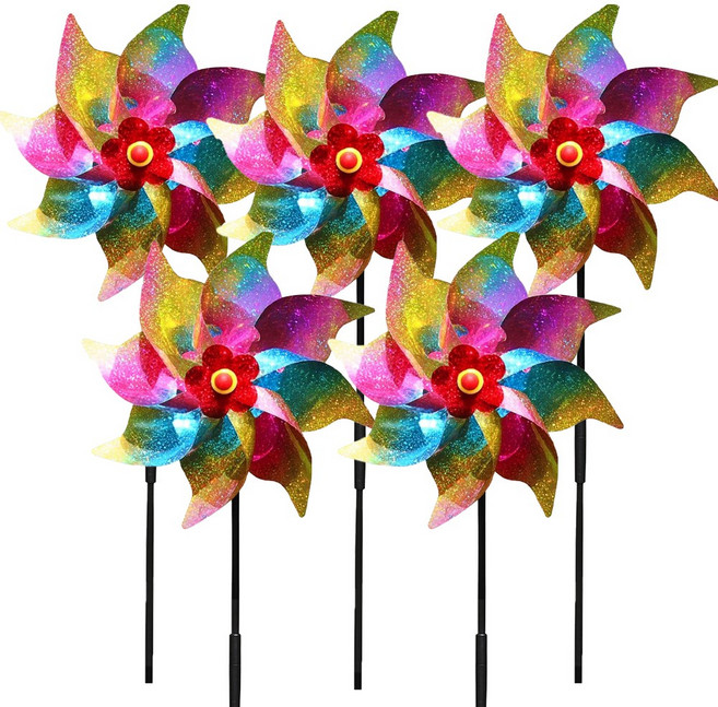 아띠꼴로 5개1세트 야외 정원 새쫓는 바람개비 가수원 새퇴치 반짝이, 5개, 레인보우