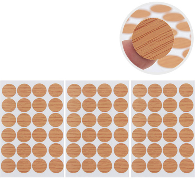 ZIO-BIZ 가구 못자국 스티커 72P 우드오크 / 못자국스티커 못구멍스티커 흠집스티커 가구스티커 벽스티커 몰딩스티커 나무스티커 우드스티커 가구흠집스티커 벽지보수 구멍스티커