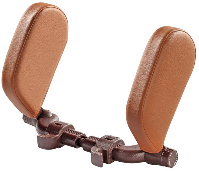 지파츠 지파츠 차량용 360도 회전 헤드레스트 목쿠션 좌우 목받침 유아용 목베개, 브라운