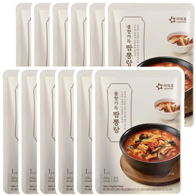 아워홈 불향 가득 짬뽕탕, 400g, 12개