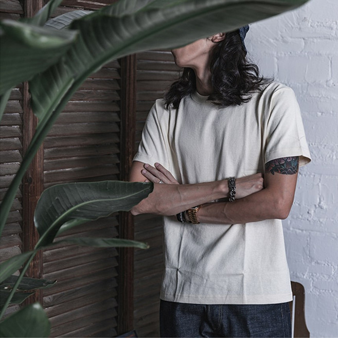 논스탁 NONSTOCK 남자 헤비코튼 반팔티 USA 베이직 무지 티셔츠 데일리 기본티