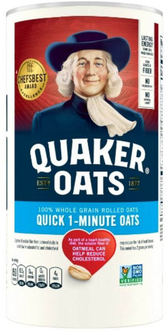 Quaker 퀘이커 오트 오트밀 퀵 1분 510g 홀그레인 Quick 1-Minute Oatmeal, 1개