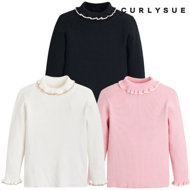 컬리수 아동 프릴골지 티셔츠 C224SWG03P