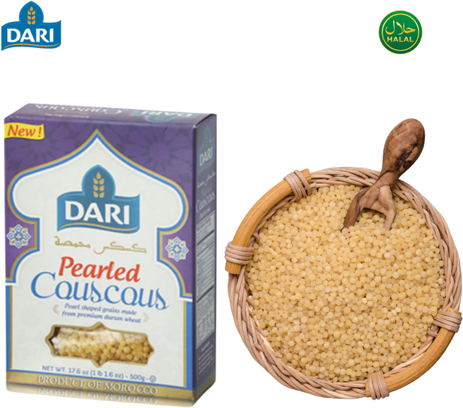 DARI Pearled Couscous Premium Durum Wheat 다리 큰알 쿠스쿠스 프리미엄 듀럼밀, 1개, 500g