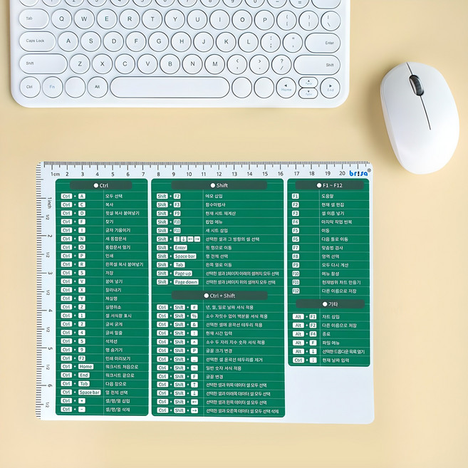 신풍산업 엑셀 단축키 마우스패드 휴대용 미니 노트북 사무용 신입사원 웰컴 취직 취업 선물, 1개