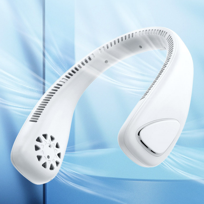 서라운드 넥밴드 선풍기 휴대용 목걸이형 넥풍기 USB 충전 화이트, 서라운드 넥풍기 / 화이트