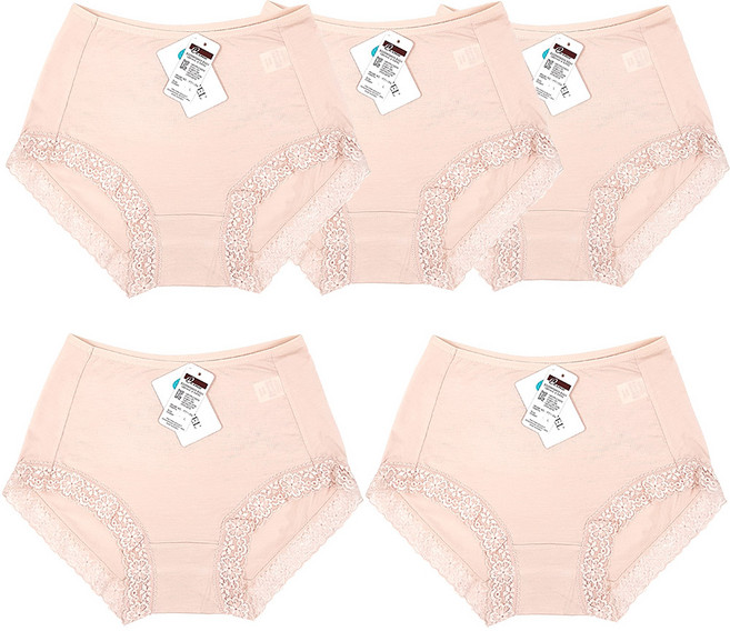 아이보리7 고급텐셀 삼각 데일리 스판 레이스텐셀팬티 5종세트 930412345EA