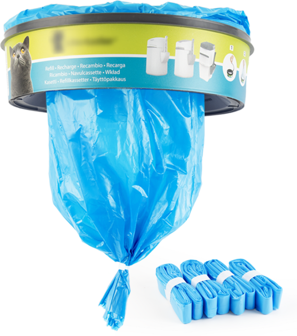 내추럴리펀 리터락커 호환 리필 에어씰 배변 봉투 탈취 비닐 세트, 1세트, 블루 유향