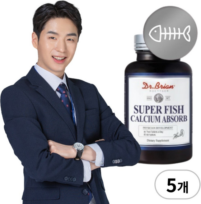 Dr brian 미국산 어골칼슘 폴리감마글루탐산 비타민K PGA 연질캡슐 피지에이폴리 비타민D 망간, 5개, 60정