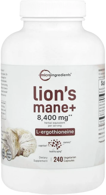 건강챙기세요 Micro Ingredients 노루궁뎅이버섯 + l-에르고티오네인 베지 캡슐 240정 백살까지오래오래, MicroIngredients노루궁뎅이버섯l에르고티오네, 1개 - 쿠팡