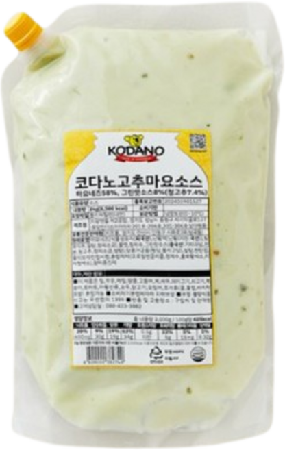 제이케이푸드 코다노 고추마요소스 2kg 업소용 스파이시 마요네즈 딥핑소스, 1개