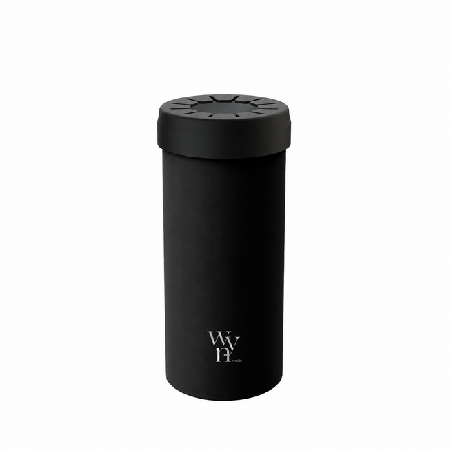 윈스튜디오 보온 보냉 캔쿨러 캔홀더 스테인리스 맥주 소주, 블랙, 1개, 640ml