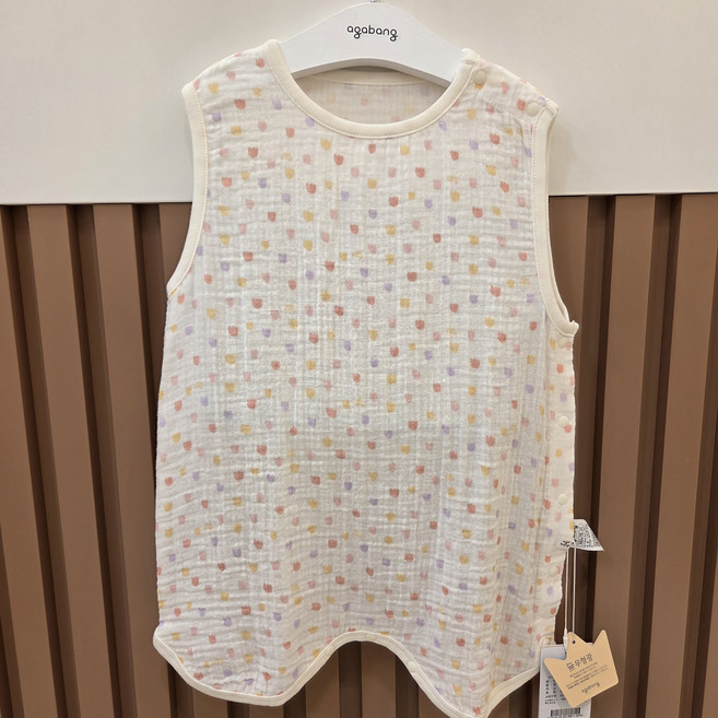 [강력추천]아가방 2026신상~/ 면100%!! 한여름~시원시원한~ 거즈면!!/ 부들부들~피부에 더욱 부드럽고~ 쾌적한~~/잘 때! 활동할 때! 신생아한테도 유용한 여름 수면조끼~