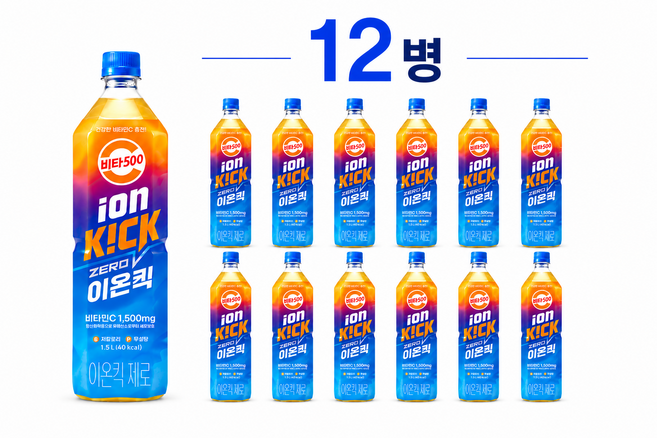 비타500 이온킥 제로 음료 1.5L 12개