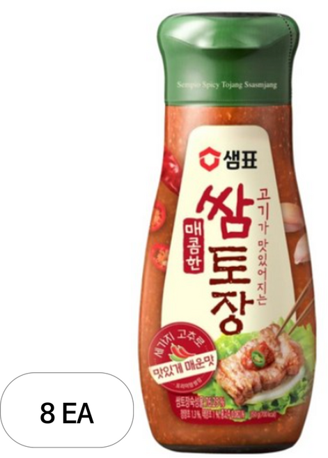 샘표 매콤한 쌈토장 튜브형, 350g, 8개