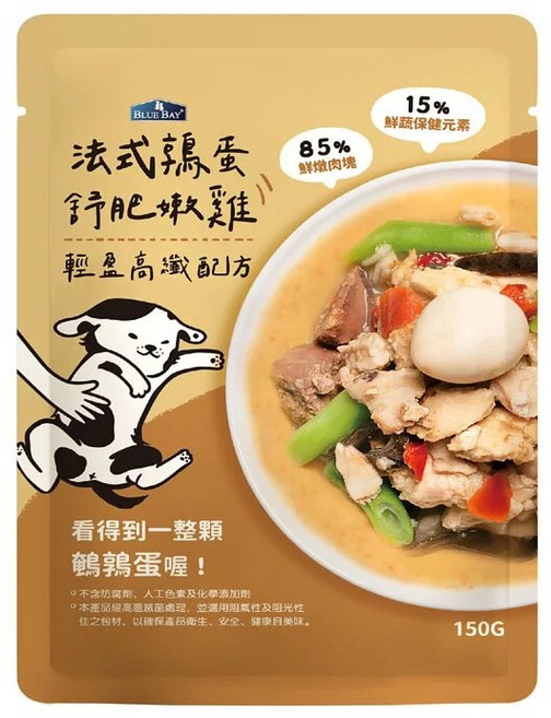 倍力 純肉狗鮮食餐包 燉肉海鮮, 1個, 法式鶉蛋舒肥嫩雞 150g