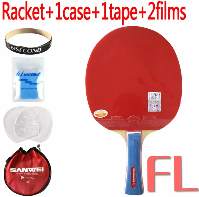 프로 콤보 라켓 Sanwei M8 2x729 일반 탁구 고무 스폰지 포함 패들 1 개 긴 쉐이크 핸드 FL, 04 FL with YRM case, 1개