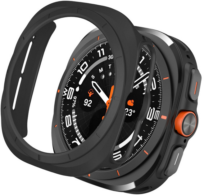 적용 갤럭시워치7 케이스 PC소재 전기도금 펀칭WH740, 블랙Black, 1개