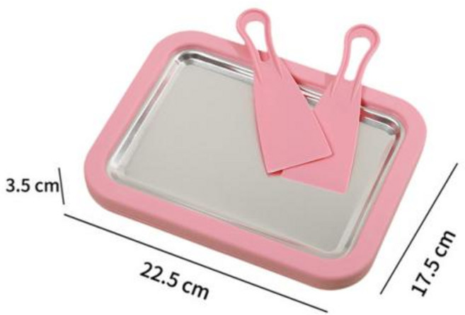 아이스크림 제조기 롤 메이커 다기능 요구르트 기계 2 스페이드 콜드 플레이트 소르베 젤라토 요거트용, 4) Pink B, 1개