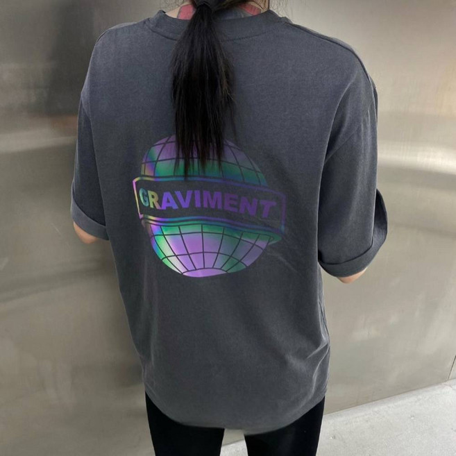 여성 루즈핏반팔티셔츠 여름박시티 커플 야광나염롱티