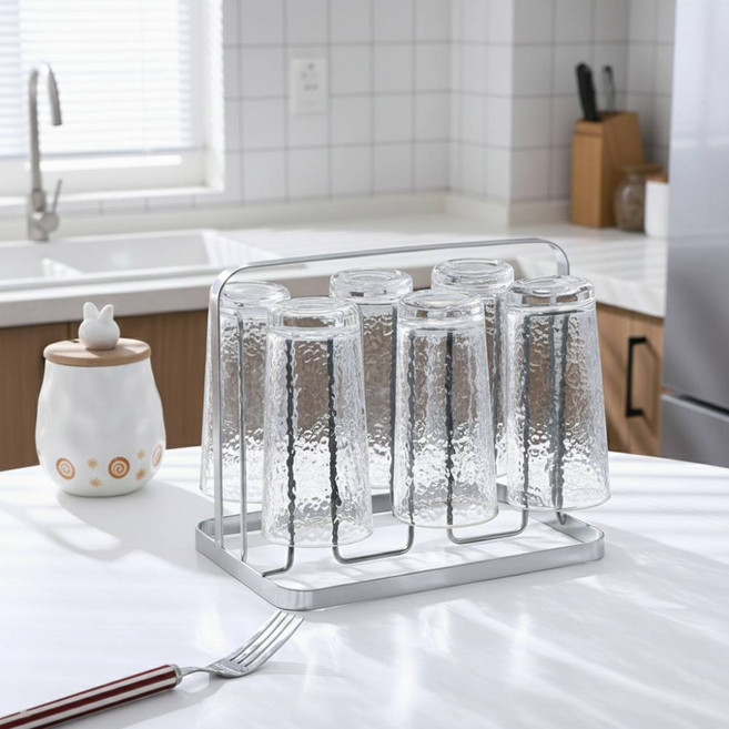 테르오 거꾸로 위생 건조 컵 거치대, 1개, 실버