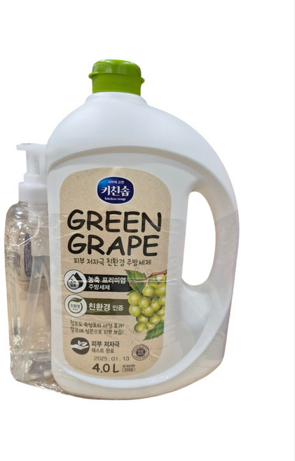 키친솝 청포도 주방세제 4L + 리필 700ml, 1세트, 4.7L