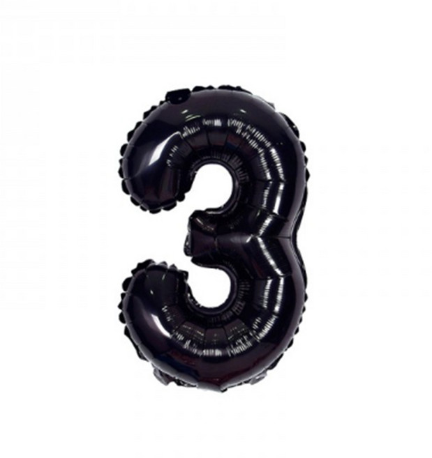 재미제이 숫자풍선(소형), 01.블랙숫자풍선(소)_3, 1개