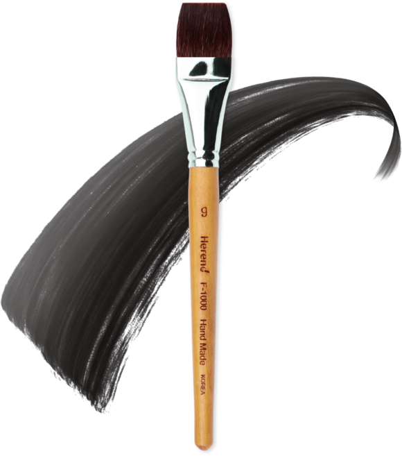 [공식] 헤렌드 수채화 납작 붓 F-1000 2호~13호 3조 세트(5.7.9), 3호