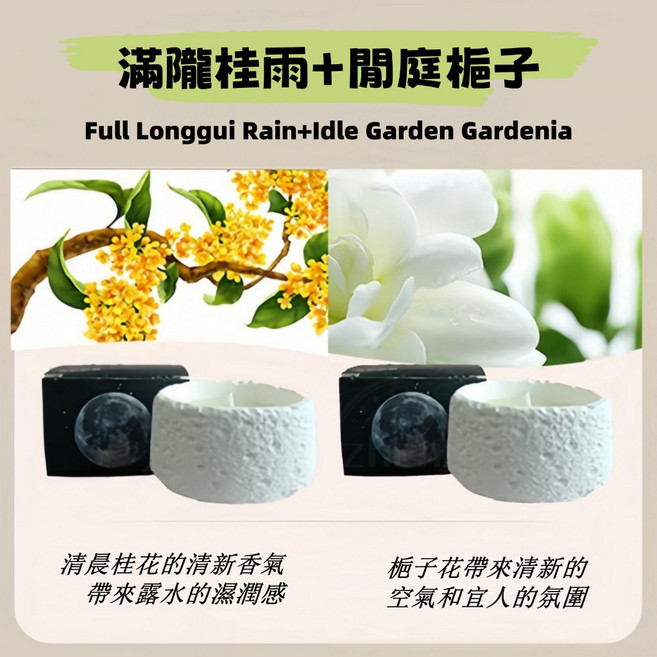 【春水清茶+滿隴桂雨】植萃精油香氛蠟燭, 1件, 【滿隴桂雨+閒庭梔子】植萃精油香氛蠟燭, 200g, 滿隴桂雨+閒庭梔子