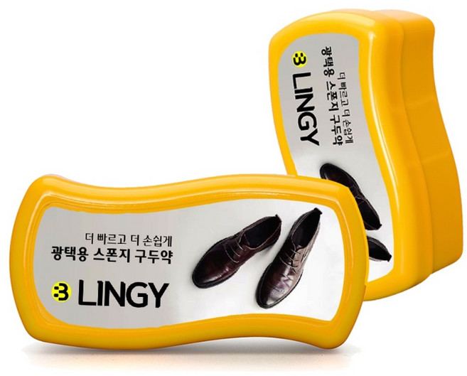 구두닦이 광택 스폰지 구두약 가죽신발클리너, 2개