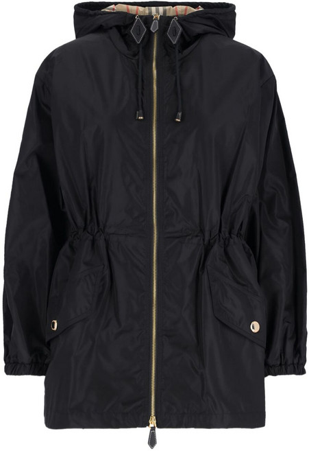 버버리 후드 넥 드로스트링 코트