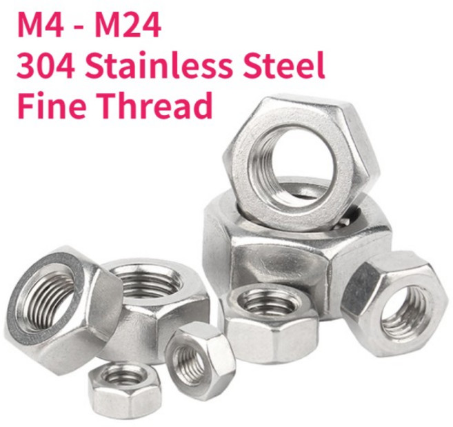 나사 볼트용 스테인리스 스틸 미세 피치 육각 너트 M4, [12] M14x1.0 -1pcs